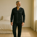 Pyjama long en soie pour homme