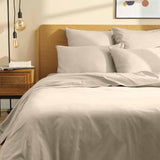 Drap plat satin pur coton bio Signature Sable / 270X300 déclassé - LN077