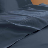 Drap plat satin pur coton bio Signature Bleu Ardoise / 180X290 déclassé - MS159