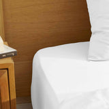Drap housse satin 100% coton bio Signature Blanc pur / 140X190 déclassé - MS205