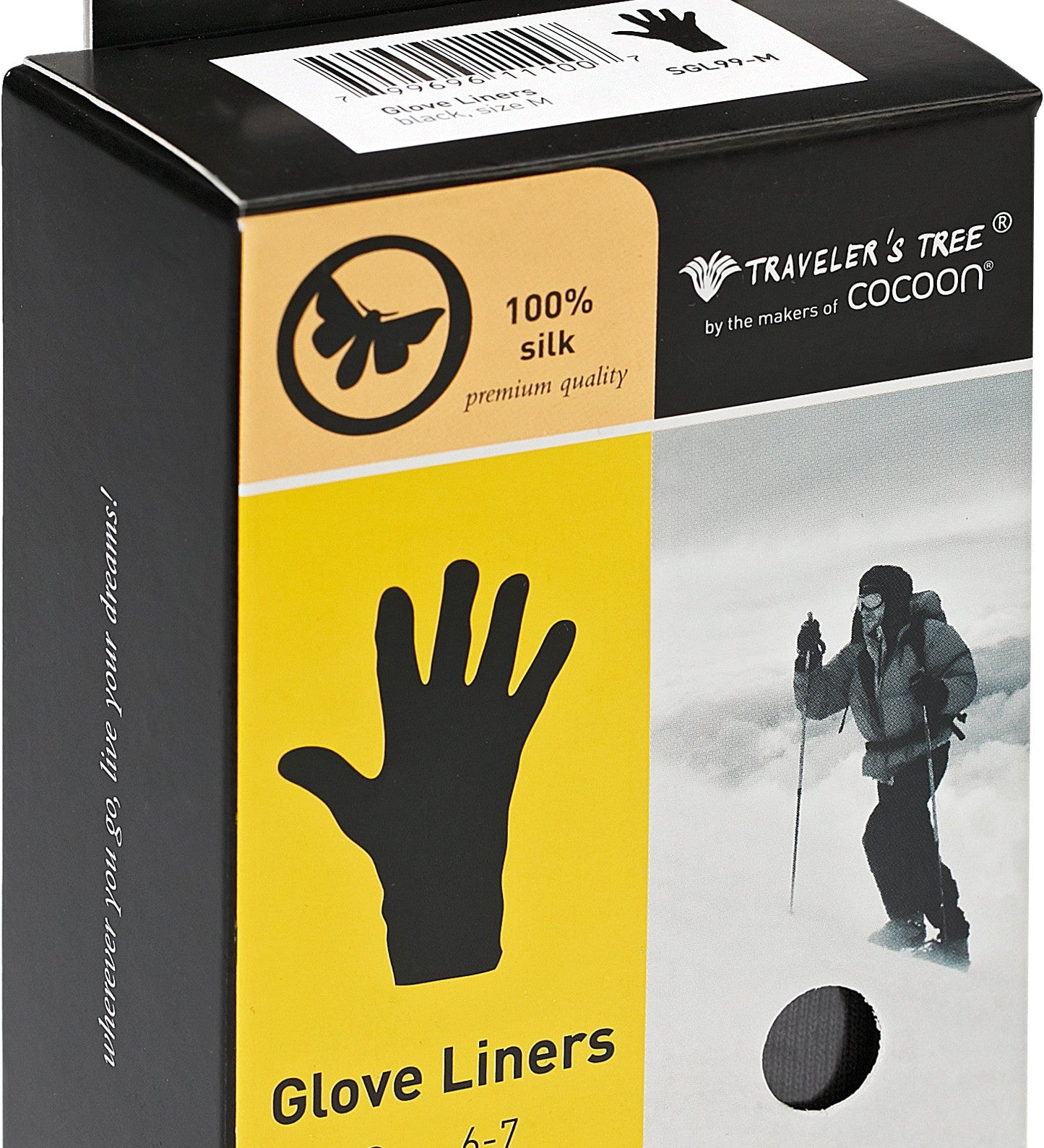 Gants, sous-gants en soie - Travelers Tree Packaging