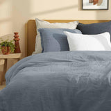 Drap housse pur lin lavé Bohème Bleu Turquin / 160X200 déclassé - LN087