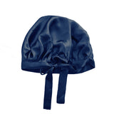 Gorro de dormir Charlotte con reverso de seda azul marino