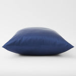 Taie d'oreiller en soie de mûrier sans bords 25 mommes bleu marine 2