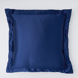 Taie d'oreiller en soie de mûrier 25 mommes avec volant bleu marine top
