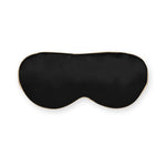 Black silk sleep mask with caramel border