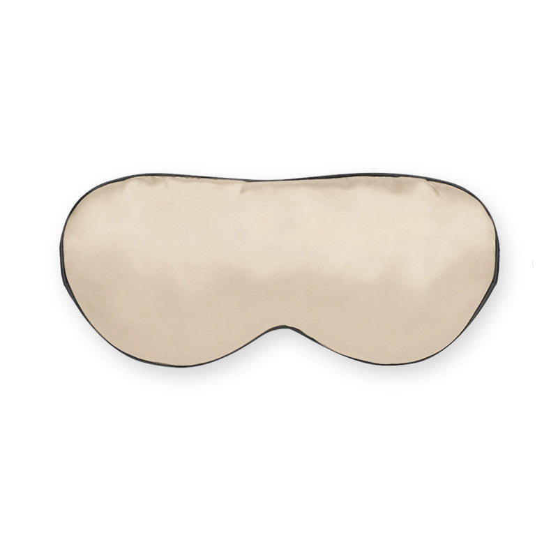 Caramel silk sleep mask with black border