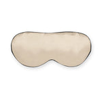 Masque de sommeil en soie caramel liseré noir