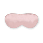 Pink silk sleep mask with ivory trim