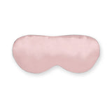 Pink silk sleep mask with ivory trim