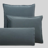 Taie coton lavé Gris anthracite / 50X70 déclassé - LN061