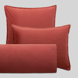 Taie coton lavé Terracotta / 65x65 déclassé - MS310