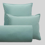 Taie coton lavé Vert d'eau / 50X70 déclassé - LN058