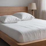 Drap housse en gaze de coton Blanc / 140X190 déclassé - MS204