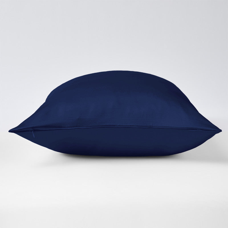 Navy blue borderless pillowcase 19 mommes zip closed