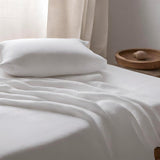 Drap plat en gaze de coton Blanc / 270X300 déclassé - LN113