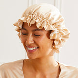 Bonnet de nuit en soie réversible - Label Naturel