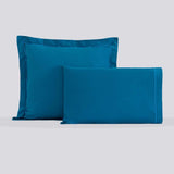Taie en percale de coton Indigo / 65X65 déclassé - LN063