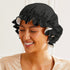Double-sided mulberry silk night cap in anthracite front