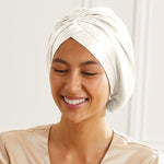 Silk turban Maison de la Soie ivory front