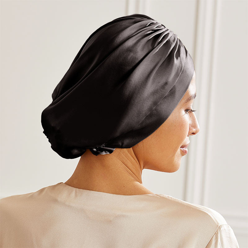 Silk turban Maison de la Soie anthracite back