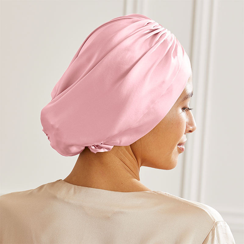 Silk turban Maison de la Soie pink back