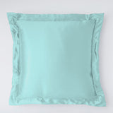 Taie d'oreiller en soie de mûrier 25 mommes avec volant bleu clair top