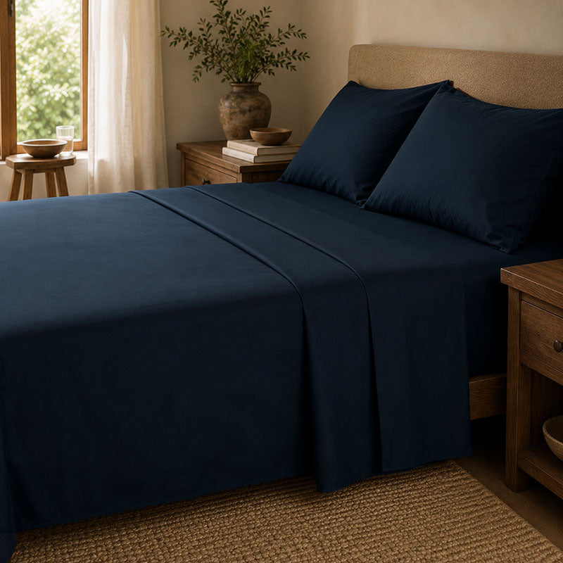 Drap plat percale de coton bio Canopée