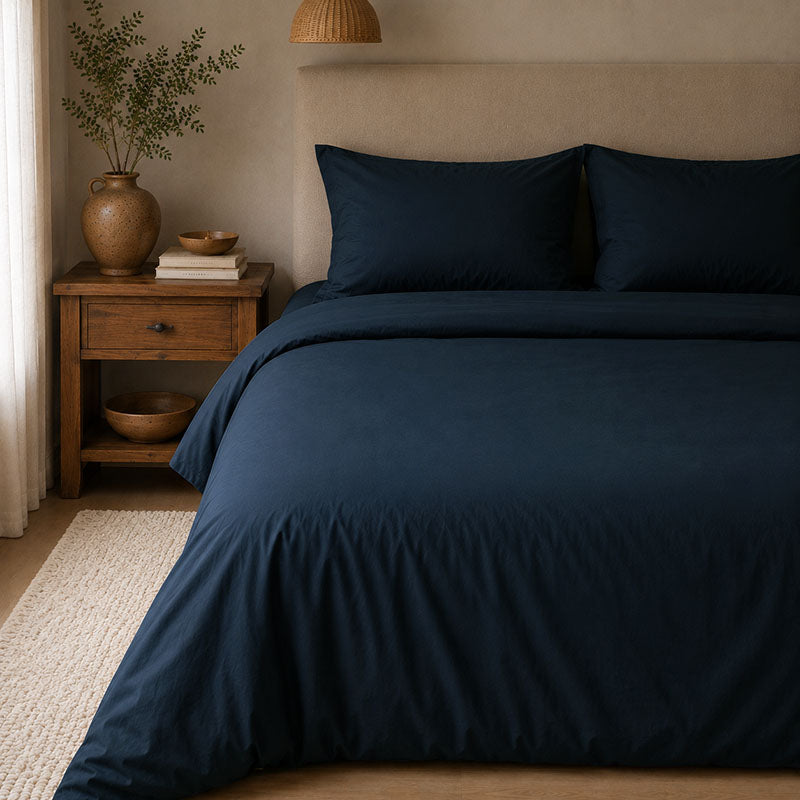 Housse de couette percale de coton bio Canopée