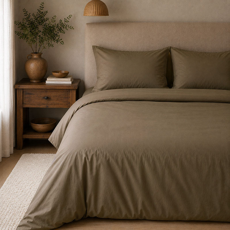 Housse de couette percale de coton bio Canopée