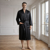 Peignoir long en soie pour homme