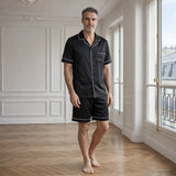 Pyjama court en soie pour homme