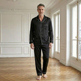 Pyjama long en soie pour homme
