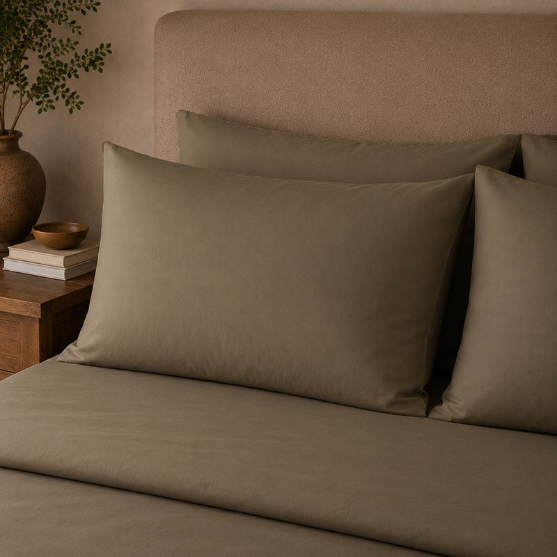 Taie d'oreiller percale de coton bio Canopée