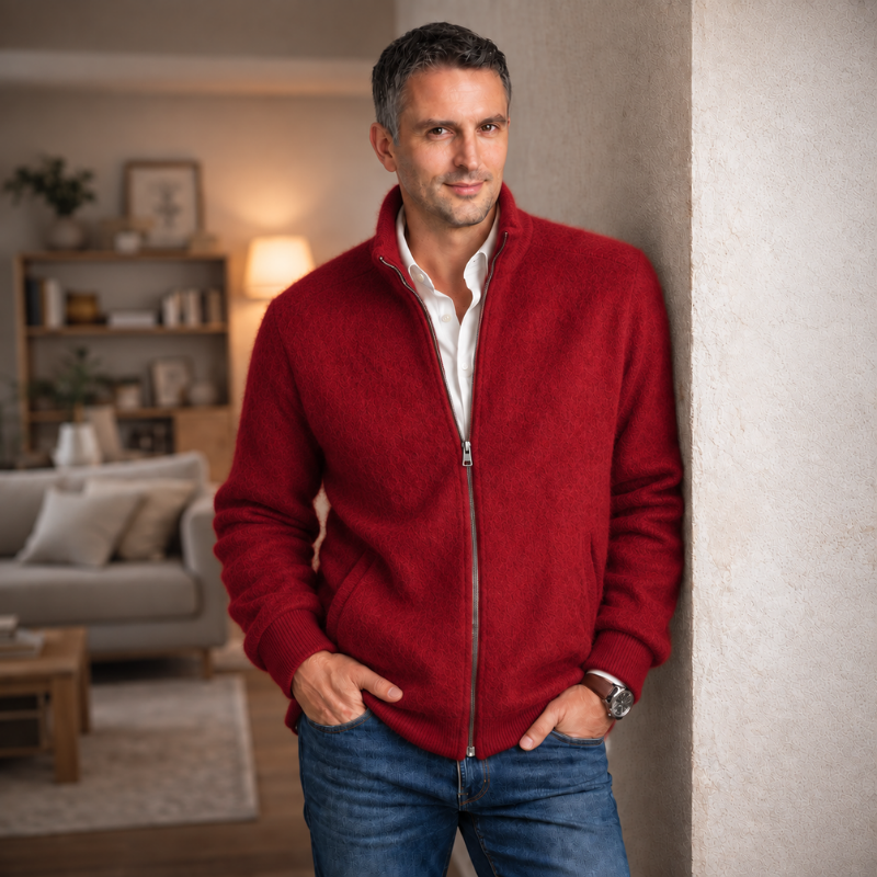 Blouson zippé 100% laine des Pyrénées