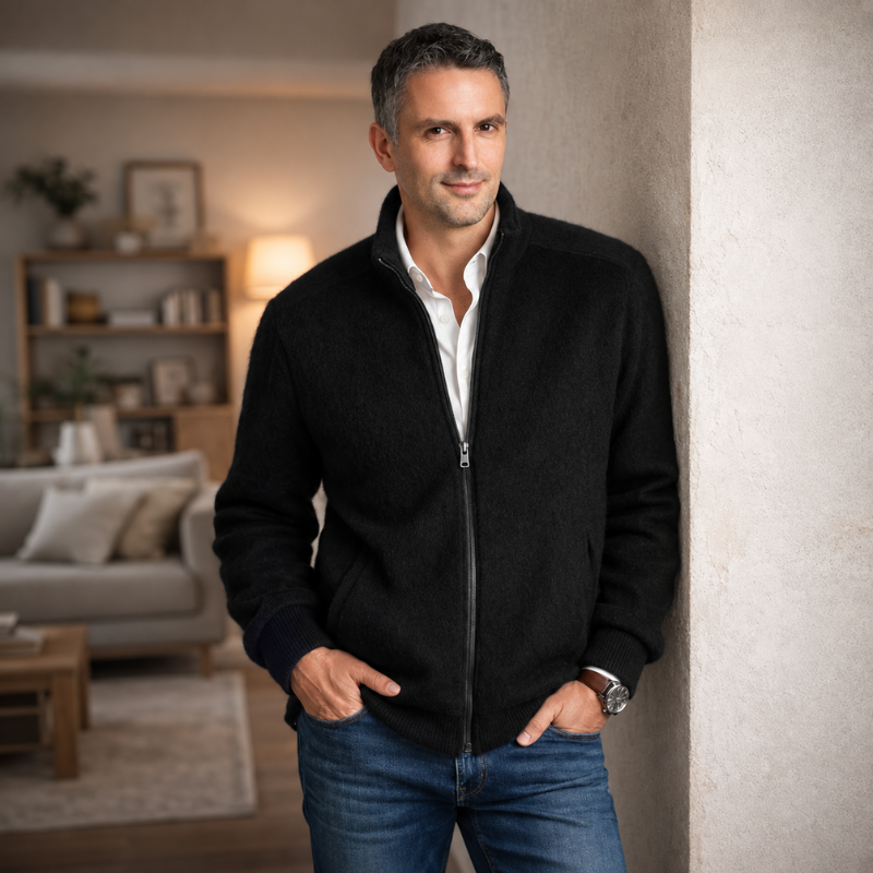 Blouson zippé 100% laine des Pyrénées