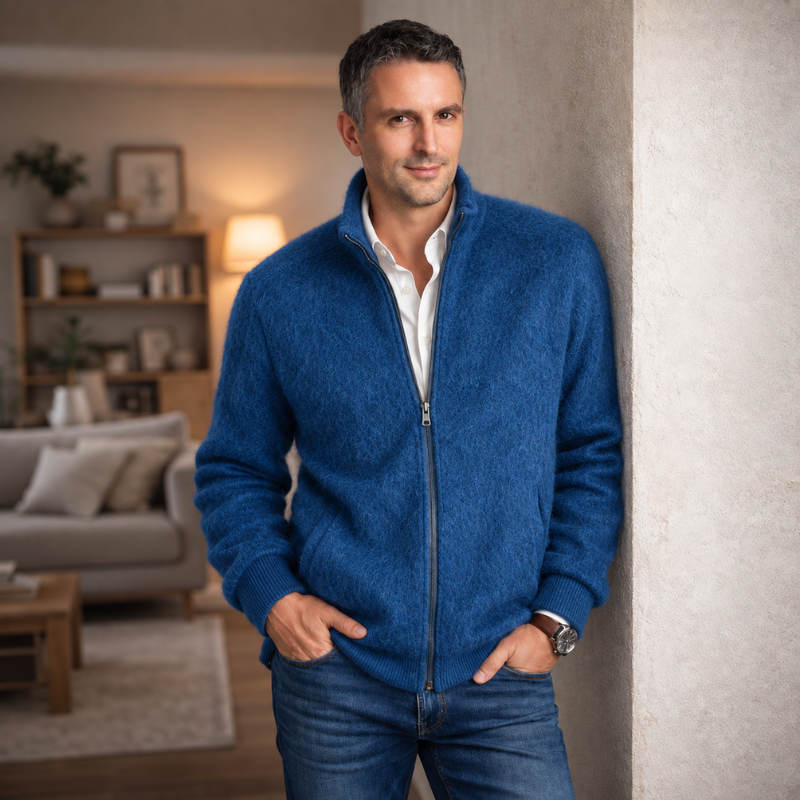 Blouson zippé 100% laine des Pyrénées