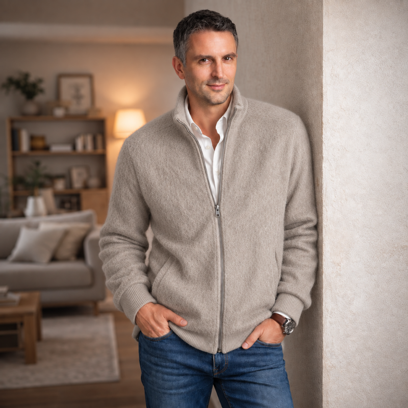 Blouson zippé 100% laine des Pyrénées