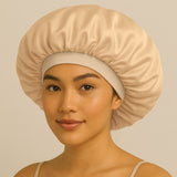 Bonnet de nuit en soie à élastique large