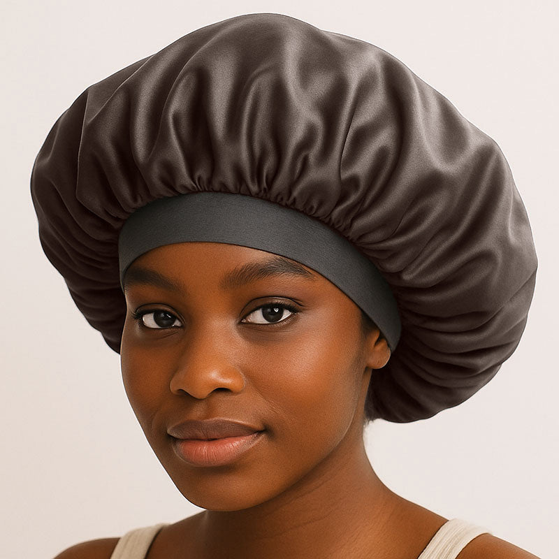 Bonnet de nuit en soie à élastique large