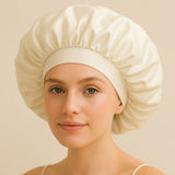 Bonnet de nuit en soie à élastique large