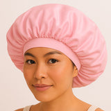 Bonnet de nuit en soie à élastique large