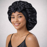 Bonnet de nuit en soie XL à liens ajustables