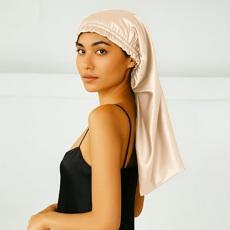 Long bonnet de nuit en soie