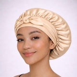 Gorro de dormir seda con lazos ajustables