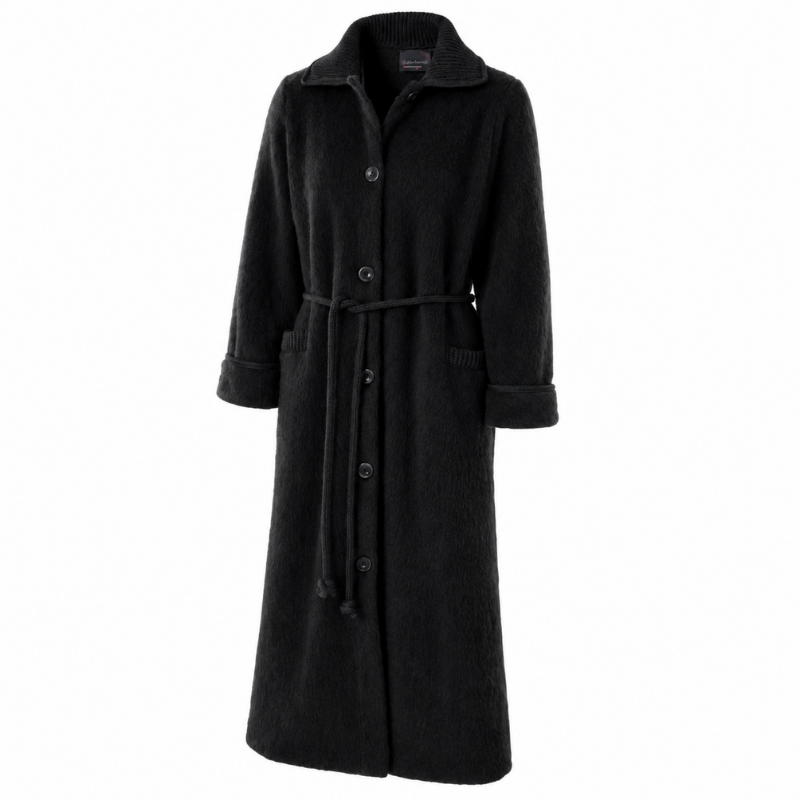 Robe de chambre boutonnée col tricot