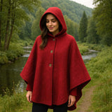 Cape capuche à poches 100% laine des Pyrénées