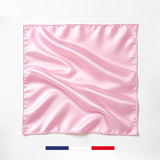 Pink silk square made in France