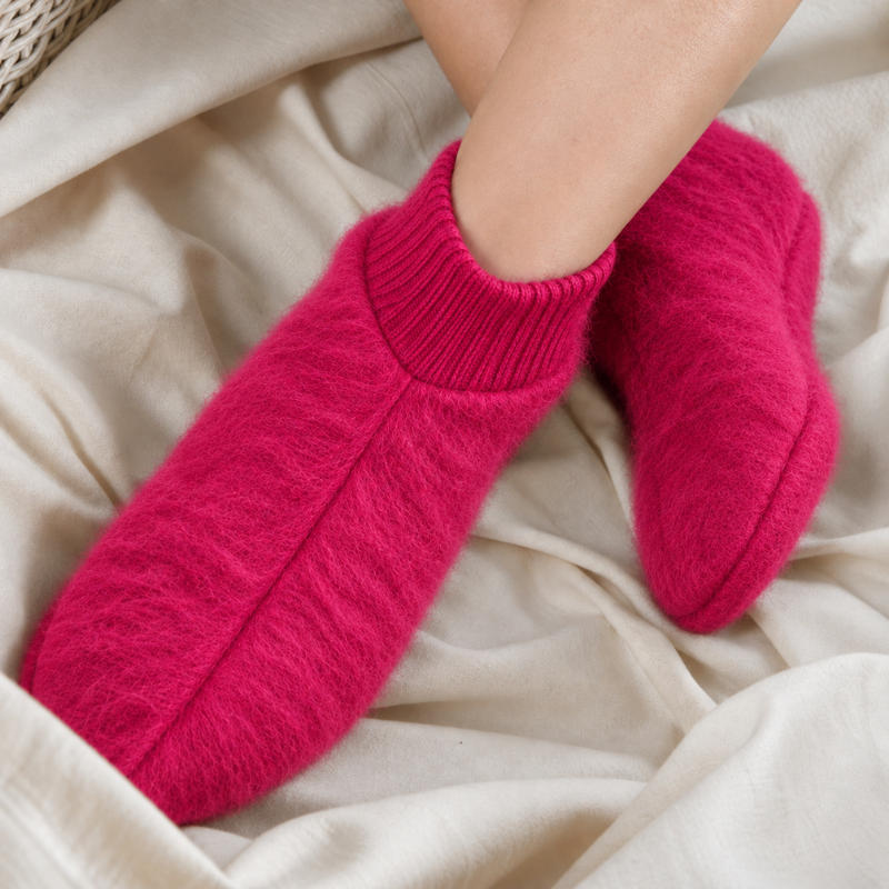 Chaussons unis ou écossais 100% laine des Pyrénées