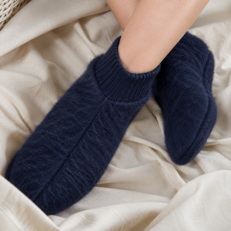 Chaussons unis ou écossais 100% laine des Pyrénées